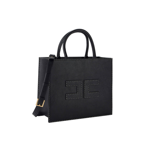 Elisabetta Franchi Borsa a spalla Borsa Donna grande con impunture Nero - Francavilla Moda